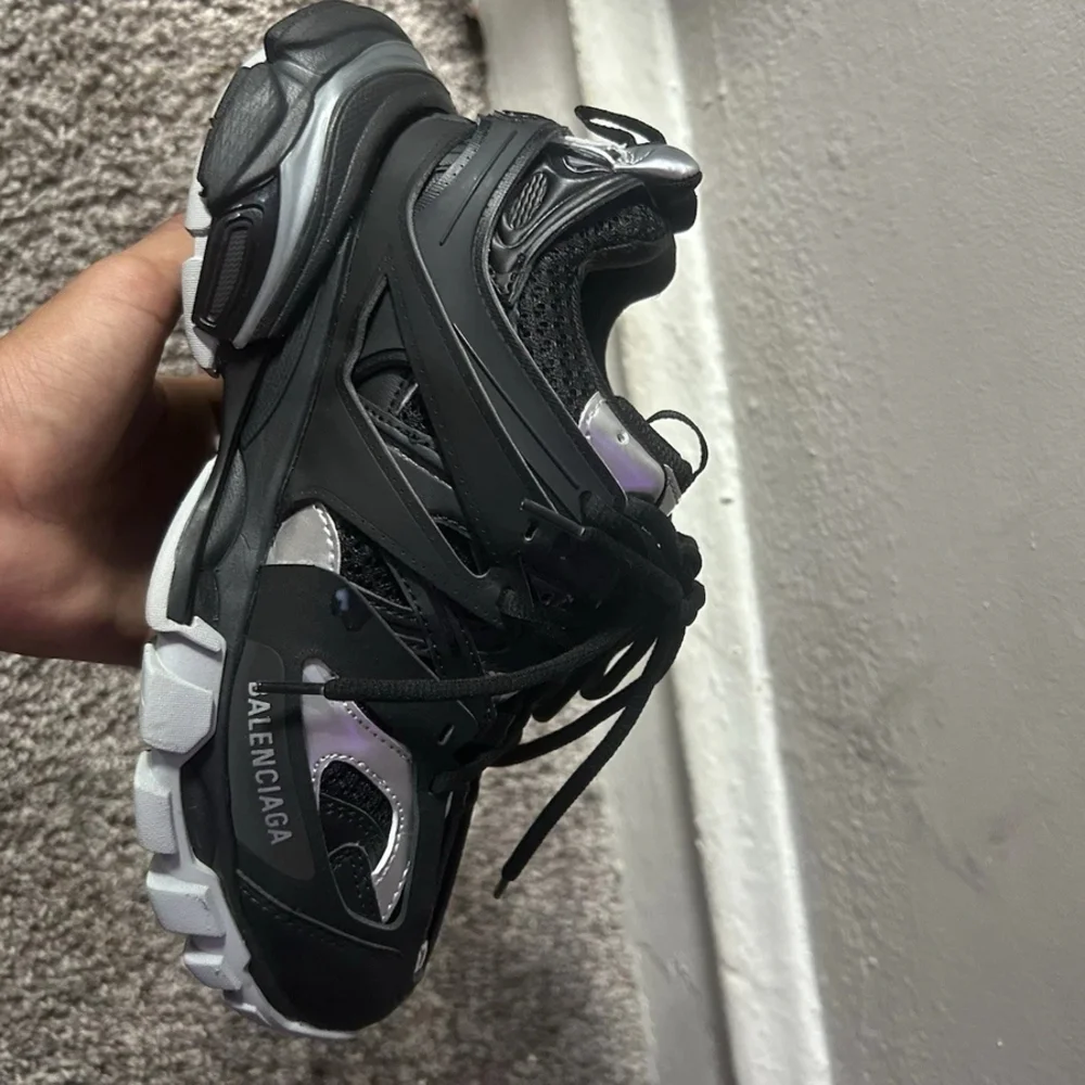 Balenciaga Black and Silver Athletic Shoes - Picture 2 of 2